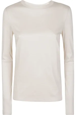 ELEVENTY Top, Dame, , L, Bomuld, Langærmet Rund Hals Tencel Bomuld