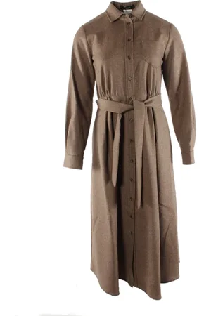 Max Mara Kjole, Dame, Brun, 3XS, Uld, Brun Weekend Kjole Auronzo
