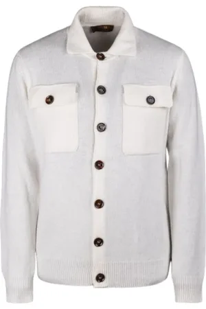 MOORER Skjorte, Herre, , L, Uld, Knaplukket cardigan i Superfine lammeuld og cashmere