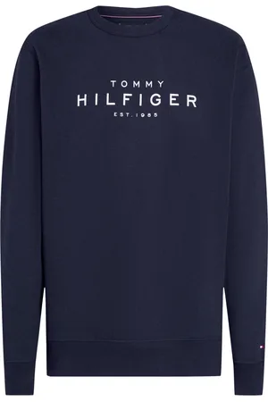 Tommy Hilfiger Sweathshirts & Hoodies, Herre, Blå, 3XL, Bomuld, Blå Sweater Rund Hals Regular Fit