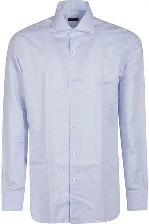 BARBA Skjorte, Herre, Blå, 2XL, Uld, Stilfuld langærmet skjorte
