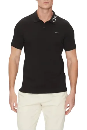 Calvin Klein Top, Herre, Sort, XL, Bomuld, Stretch Pique Logo Krave Polo