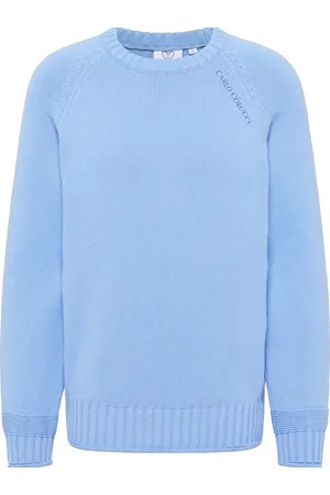 Carlo Colucci Strik, Herre, Blå, 4XL, Uld, Urban Chic Strik Trøje