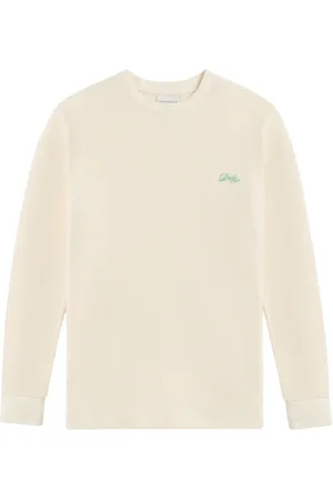 Drôle de Monsieur Top, Herre, , L, Bomuld, Vaffel Langærmet Bomuld T-Shirt Creme