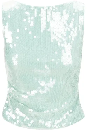 Staud Top, Dame, Grøn, M, Polyester, Paillet Eton Top
