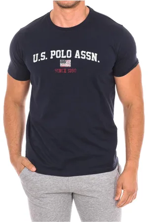 U.S. Polo Assn. Top, Herre, Blå, XL, Bomuld, Kortærmet T-shirt med Ribhals