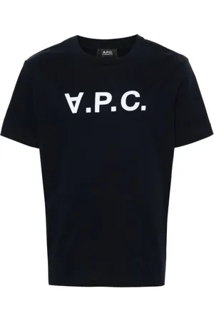 A.P.C. Top, Dame, Blå, XS, Bomuld, Logo Flocked VPC T-Shirt