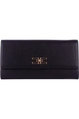Elisabetta Franchi Taske, Dame, Sort, ONE SIZE, Uld, Sort skuldertaske med frontlogo