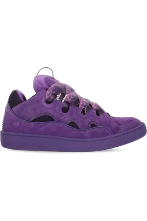 Lanvin Sko, Herre, Lilla, 38 EU, Bomuld, Lilla Bomuld Sneakers med Herringbone Mønster