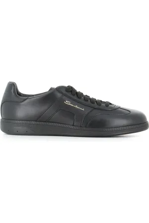 santoni Sko, Herre, Sort, 43 EU, Læder, Sort Læder Sneaker