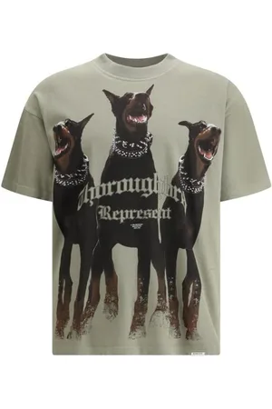 Represent Top, Herre, Grøn, S, Bomuld, Maxi Print Bomulds T-shirt