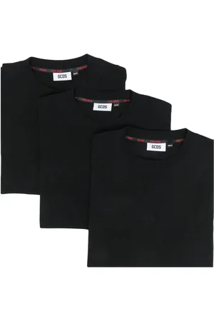 GCDS Top, Herre, Sort, M, Bomuld, Bomuld T-shirt Tre-Pak