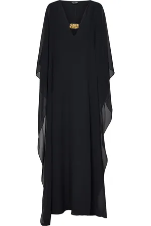 Tom Ford Kjole, Dame, Sort, M, Elegant Sort Silke Georgette Kjole