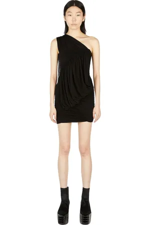 Rick Owens Kjole, Dame, Sort, S, Uld, Edfu Draped Mini Kjole