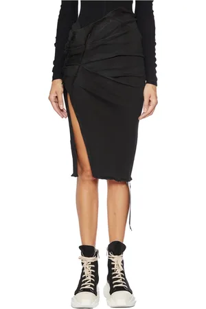 Rick Owens Nederdel, Dame, Sort, S, Denim, Denim Pencil Skirt