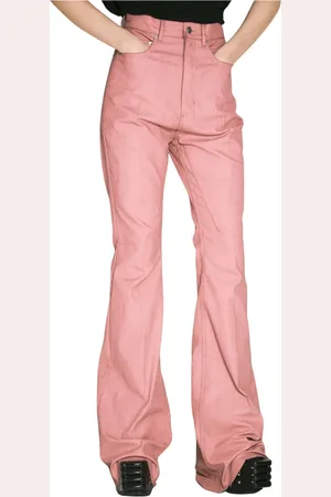 Rick Owens Bukser, Dame, Lyserød, W27, Bomuld, Coated Finish Bolan Pants