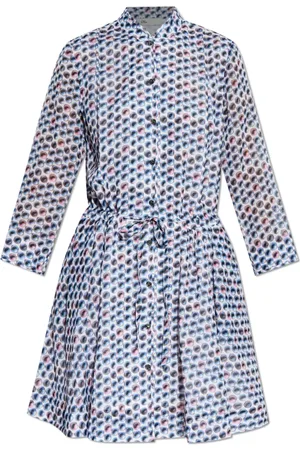 Tory Burch Kjole, Dame, Blå, L, Bomuld, Kjole med snøreliv
