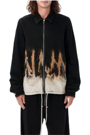 Rick Owens Jakke, Herre, Sort, L, Polyester, Flames Zipfront Jakke