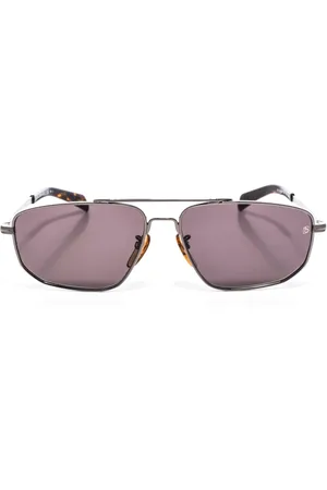 DB EYEWEAR BY DAVID BECKHAM Tilbehør, Herre, Grå, ONE SIZE, Uld, Rektangulære metal solbriller