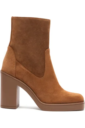 Stuart Weitzman Sko, Dame, Brun, 40 1/2 EU, Bethenny 80 Zip Bootie