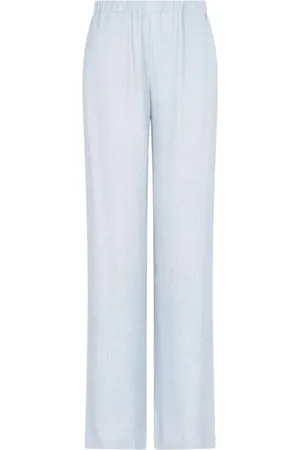 Emporio Armani Bukser, Dame, Blå, S, Elastiske talje bukser med sidelommer