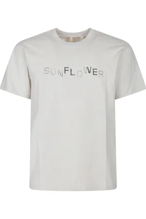 Sunflower Top, Herre, Hvid, XL, Logo Print Tee til Let Stil