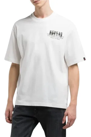 Replay Top, Herre, Hvid, S, Bomuld, Bomulds T-shirt