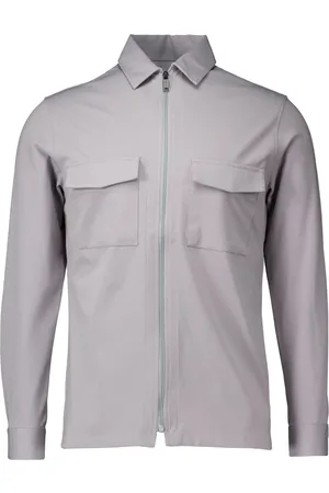 Genti Jakke, Herre, Grå, 2XL, Uld, Grå Overshirt Stilfuldt Model