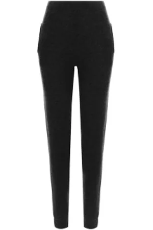 Saint Laurent Bukser, Dame, Sort, M, Cashmere, Sort cashmere leggings med elastisk linning og ankelstropper