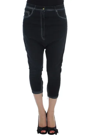 Roberto Cavalli Jeans, Dame, Blå, W26, Bomuld, Blå Bomulds Stretch Baggy Relax Jeans