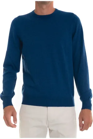 Gran Sasso Strik, Herre, Blå, L, Cashmere, Cashmere pullover