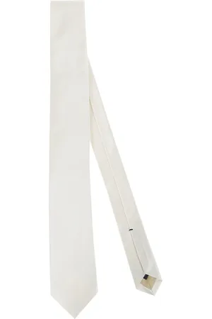 Errico Formicola Tilbehør, Herre, Hvid, ONE SIZE, Håndsyet Slips