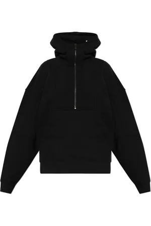 Saint Laurent Sweathshirts & Hoodies, Dame, Sort, S, Bomuld, Half-Zip Hættetrøje