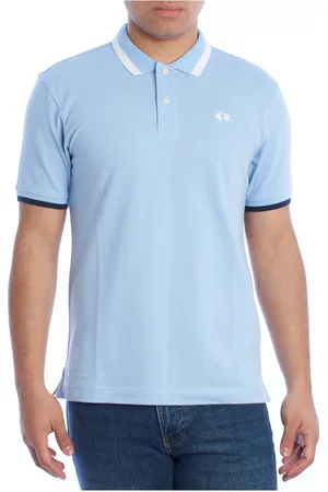 La Martina Top, Herre, Blå, L, Bomuld, Moderne og elegant kortærmet polo