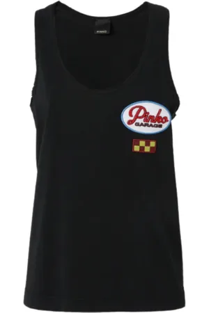 Pinko Top, Dame, Sort, L, Uld, Kaviar Sort Stilfuld Top