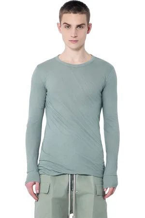 Rick Owens Top, Herre, Grøn, XL, Bomuld, Cotton Double-Layered Crewneck T-Shirt