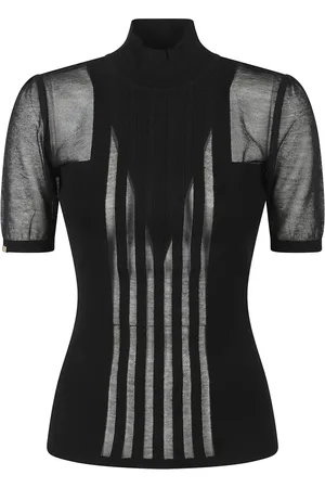 Elisabetta Franchi Strik, Dame, Sort, XS, Bomuld, Turtle Neck Sweater