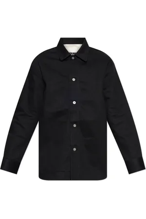 Jil Sander Skjorte, Herre, Sort, L, Bomuld, Skjorte med sidelommer