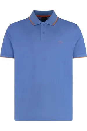 Paul & Shark Top, Herre, Blå, 5XL, Bomuld, Bomuld Polo Skjorte Ribbede Kanter