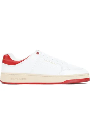 Saint Laurent Sko, Herre, Hvid, 43 1/2 EU, Læder, Hvide Læder Sneakers