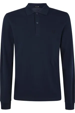 Fred Perry Top, Herre, Blå, XL, Uld, Stilfuld langærmet skjorte