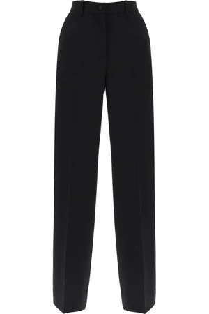 Dolce & Gabbana Bukser, Dame, Sort, M, Uld, Wide Bukser