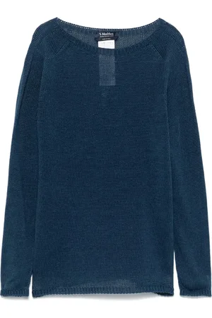 Max Mara Strik, Dame, Blå, M, Blå Sommer Ensfarvet Kjole