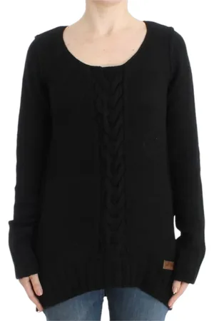 Roberto Cavalli Strik, Dame, Sort, XS, Uld, Sort strikket uldsweater