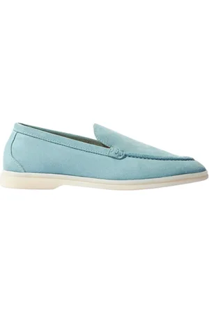 Scarosso Sko, Dame, Blå, 40 EU, Suede, Ludovica Storm Suede Loafers