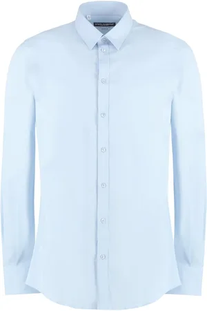 Dolce & Gabbana Skjorte, Herre, Blå, M, Bomuld, Klassisk Bomuldsskjorte