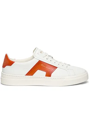 santoni Sko, Herre, Flerfarvet, 45 EU, Læder, Double Buckle Læder Sneaker