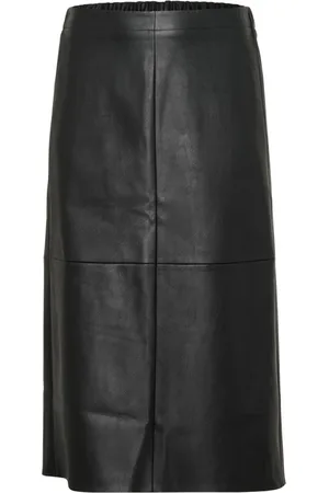 Kaffe Nederdel, Dame, Sort, 2XL, Elegant Sort Dyb Nederdel