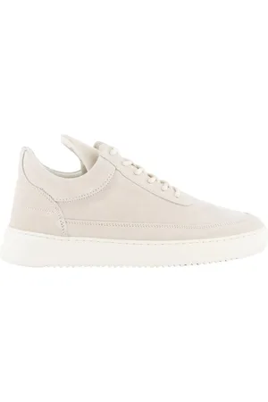 Filling pieces Sko, Herre, Hvid, 46 EU, Lav Top Ruskind Sneakers Hvid