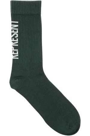Represent Undertøj, Herre, Grøn, ONE SIZE, Bomuld, Logo Bomuldsstrømper